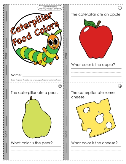 Cut-and-Glue Activities - Caterpillar Food Colors Mini-Book Cut-and-Glue Activities - Caterpillar Food Colors Mini-Book