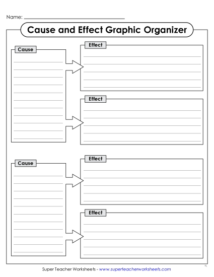 Cause & Effect Graphic Organizer #3 (Printable PDF Worksheet)