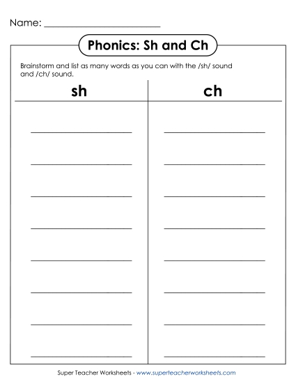 Sh and Ch Mixed - Ch-Sh Lists