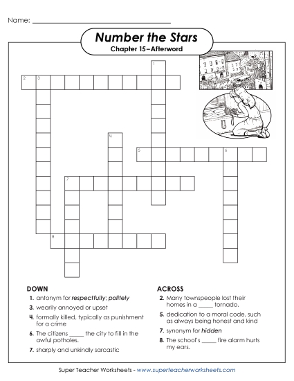 Chapter 15–Afterword - Chapter 15–Afterword Vocabulary Crossword (Printable PDF Worksheet)
