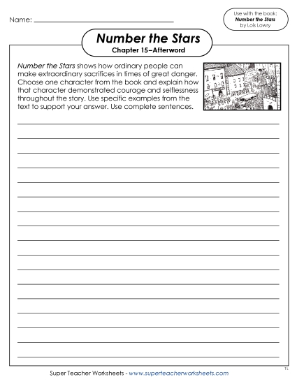 Chapter 15–Afterword - Chapter 15–Afterword Writing Prompt: Courage and Selflessness Character Analysis (Printable PDF Worksheet)