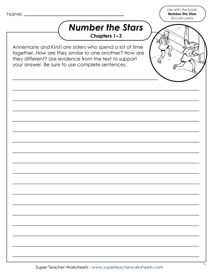 Chapters 1–3 - Chapters 1–3 Writing Prompt: Annemarie & Kirsti: Compare & Contrast (Printable PDF Worksheet)