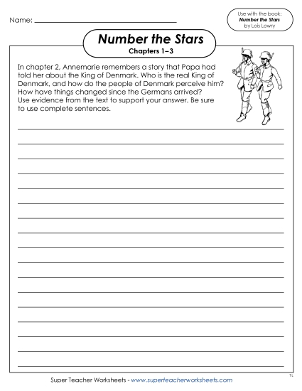 Chapters 1–3 - Chapters 1–3 Writing Prompt: King of Denmark (Printable PDF Worksheet)