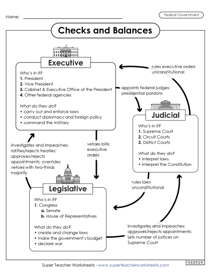 Worksheets - Checks and Balances Anchor Chart
