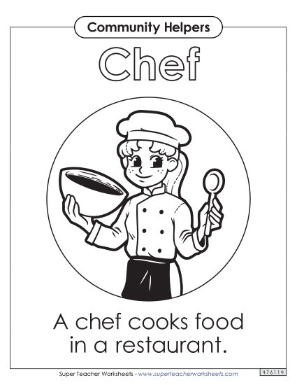 Anchor Chart / Coloring Pages - Chef Anchor Chart / Coloring Pages - Chef