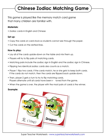 Game - Chinese Animal Matching Game Game - Chinese Animal Matching Game