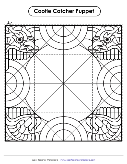 Crafts - Chinese Dragon Cootie Catcher Crafts - Chinese Dragon Cootie Catcher