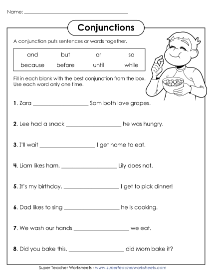 Basic - Choosing & Writing Conjunctions Basic - Choosing & Writing Conjunctions