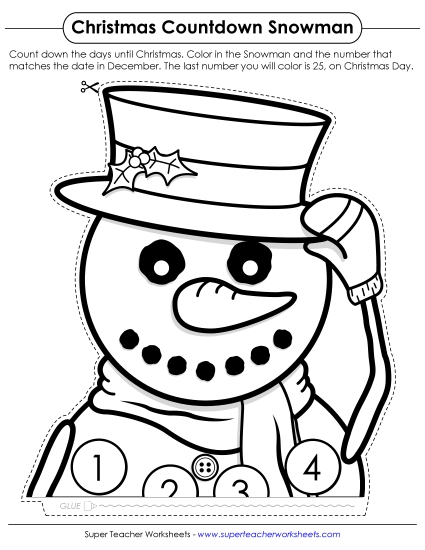 Christmas Countdowns - Christmas Countdown Snowman