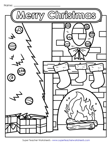 Advanced Pictures (For Older Kids) - Christmas Fireplace Scene Advanced Pictures (For Older Kids) - Christmas Fireplace Scene