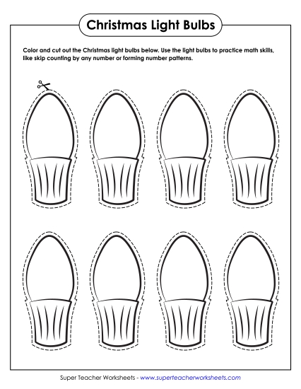 Shape Cut & Clue - Christmas Lights Template