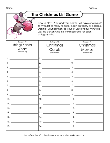 Christmas Word Puzzles - Christmas List Game Christmas Word Puzzles - Christmas List Game