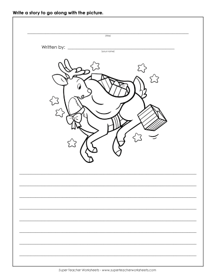 Holiday Story Pictures - Christmas - Reindeer Sack Holiday Story Pictures - Christmas - Reindeer Sack