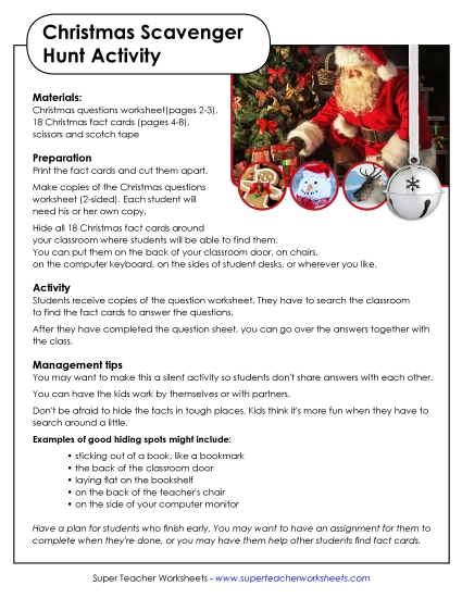 Whole Class Christmas Games - Christmas Scavenger Hunt Activity Whole Class Christmas Games - Christmas Scavenger Hunt Activity