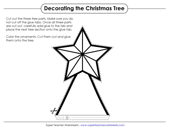 Cut, Color, Glue - Christmas Tree Cut-Out