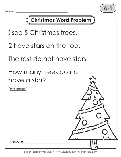 Christmas Word Problems - Christmas Word Problems: Grade 1