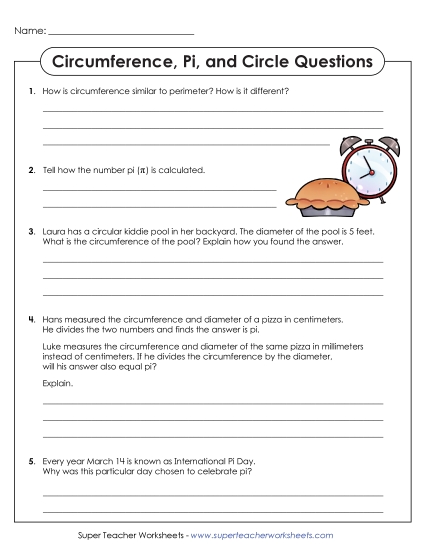 Circumference and Area (Intermediate) - Circle Questions