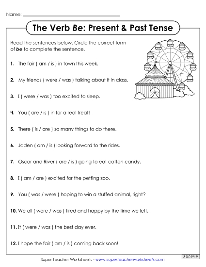 Present & Past Tense - Circle the Word (Present & Past Tense) Present & Past Tense - Circle the Word (Present & Past Tense)