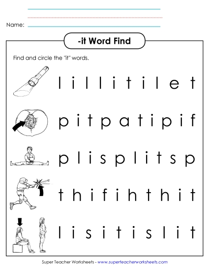 Worksheets - Circle the Words (-it)