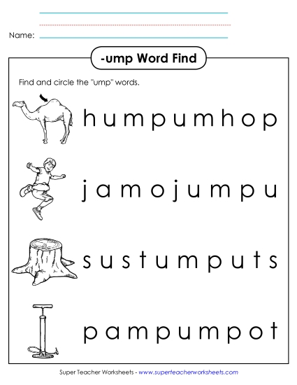 Worksheets - Circle the Words (-ump)