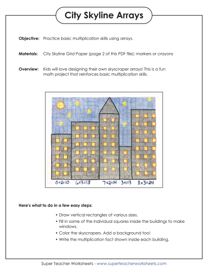 Multiplication Arrays - City Skyline Arrays Multiplication Arrays - City Skyline Arrays