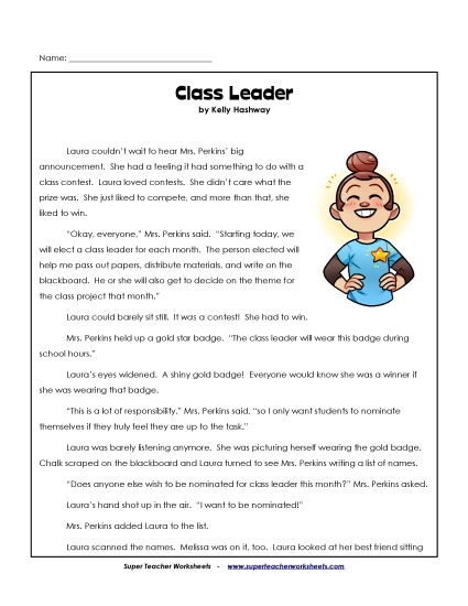 Fiction Stories - Class Leader (Fiction)