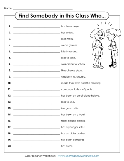 Back-to-School Activities - Classroom Friends Game