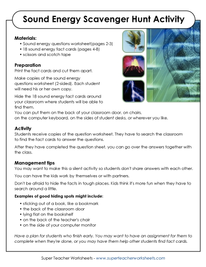 Sound - Classroom Scavenger Hunt: Sound Energy