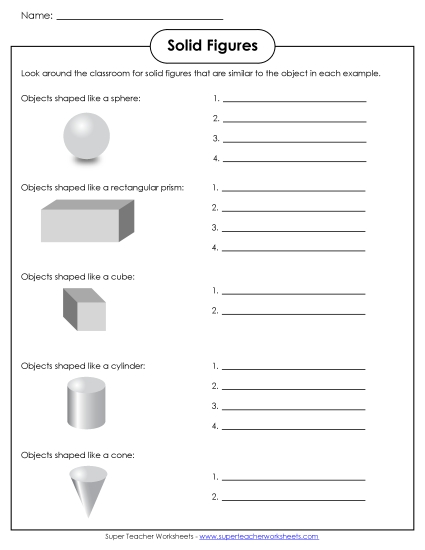 Identifying Shapes - Classroom Solids