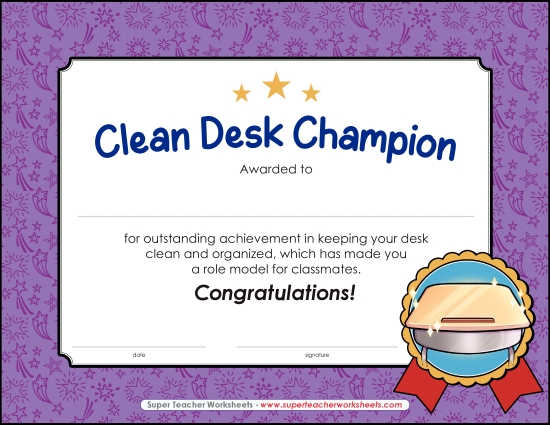 More School Awards - Clean Desk Champion More School Awards - Clean Desk Champion