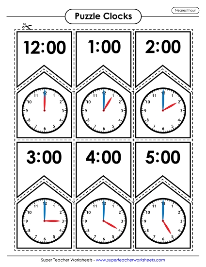 Task Cards & Games - Clock Puzzles (Hours) Task Cards & Games - Clock Puzzles (Hours)