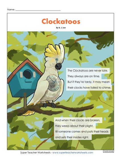 5th Grade Poems - Clockatoos 5th Grade Poems - Clockatoos