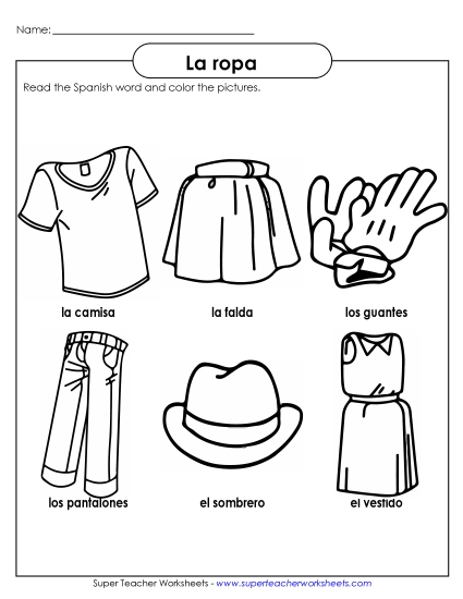 Clothing (Las ropas) - Clothing Pictures