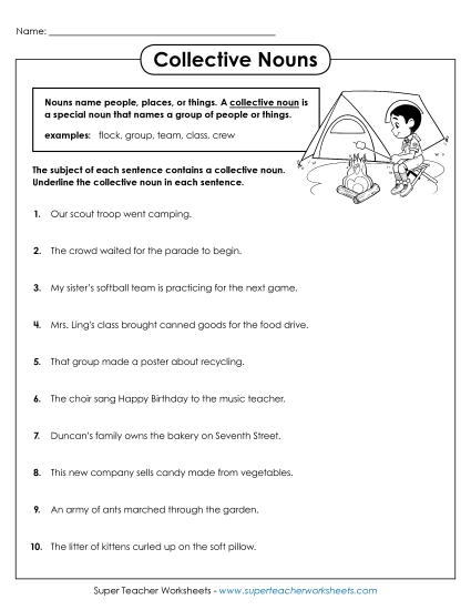Collective Nouns - Collective Noun Sentences Collective Nouns - Collective Noun Sentences
