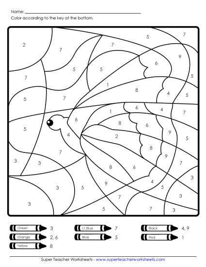 Year-Round - Color-by-Number - Butterfly Year-Round - Color-by-Number - Butterfly