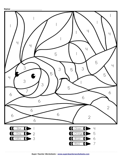 Color-by-Number (up to 10) - Color-by-Number - Fish