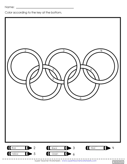 Color-by-Number - Color-by-Number: Olympic Rings Color-by-Number - Color-by-Number: Olympic Rings