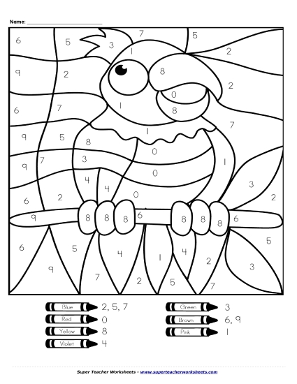 Color-by-Number (up to 10) - Color-by-Number - Parrot