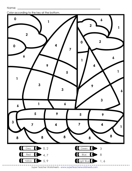 Year-Round - Color-by-Number - Sailboat