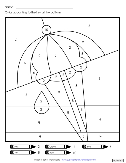 Craft & Coloring Activities - Color-by-Number: Summer 1