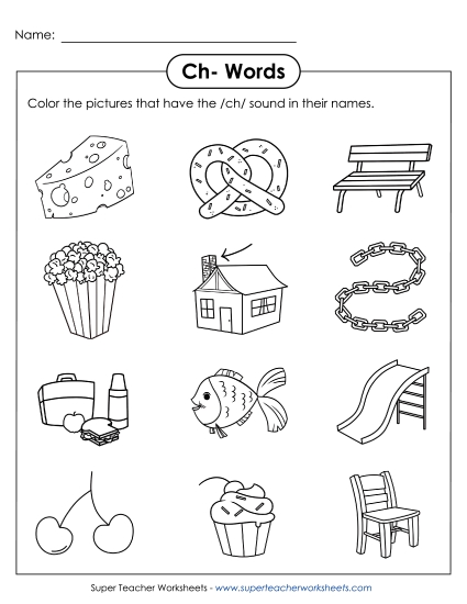 Worksheets - Color CH Pictures