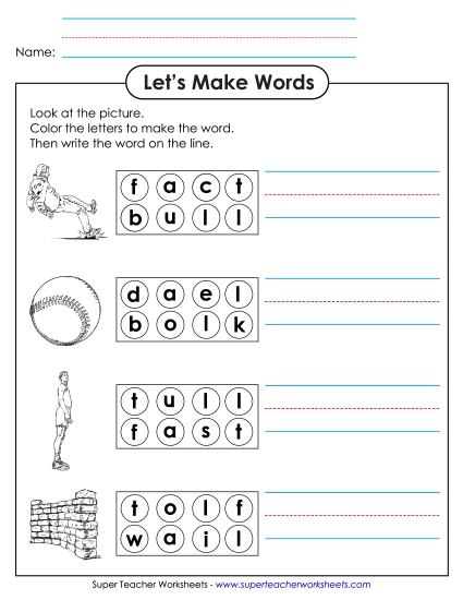 Worksheets - Color the Letters & Write (-all)