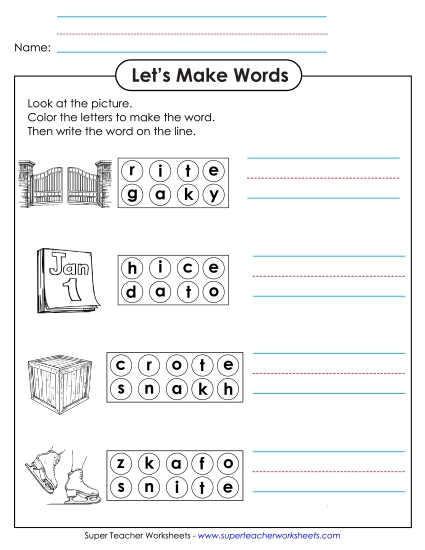 Worksheets - Color the Letters & Write Worksheets - Color the Letters & Write