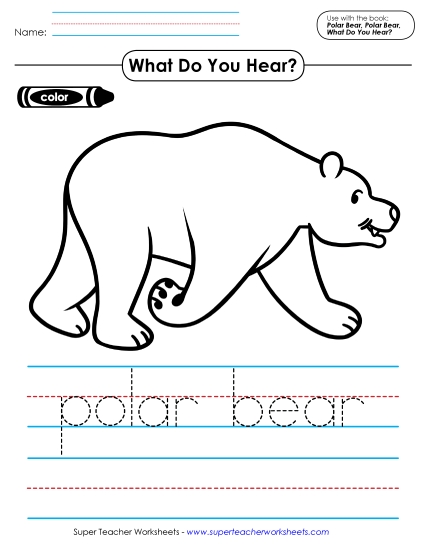 Worksheets - Color, Trace, & Write: Animal Words