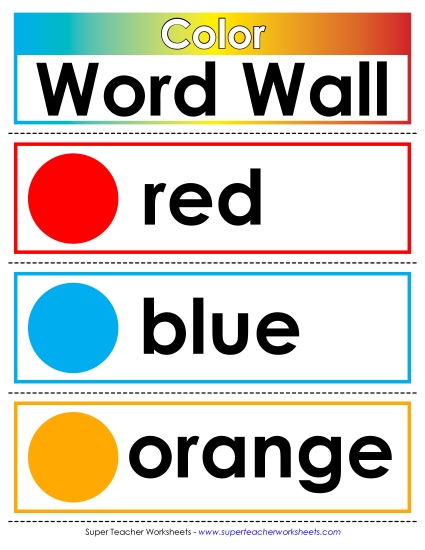 Multiple Colors - Color Words for Pocket Chart or Word Wall