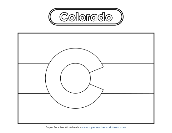 Flags & Seals - Colorado Flag Coloring Page Flags & Seals - Colorado Flag Coloring Page