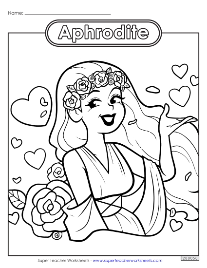Coloring Pages - Coloring Page: Aphrodite Coloring Pages - Coloring Page: Aphrodite