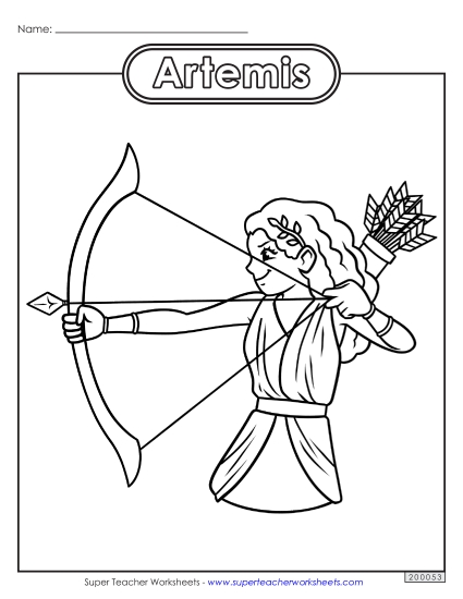 Coloring Pages - Coloring Page: Artemis Coloring Pages - Coloring Page: Artemis