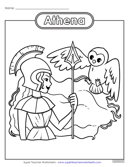 Coloring Pages - Coloring Page: Athena