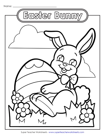 Basic Pictures (For Younger Kids) - Coloring Page: Bunny and Egg